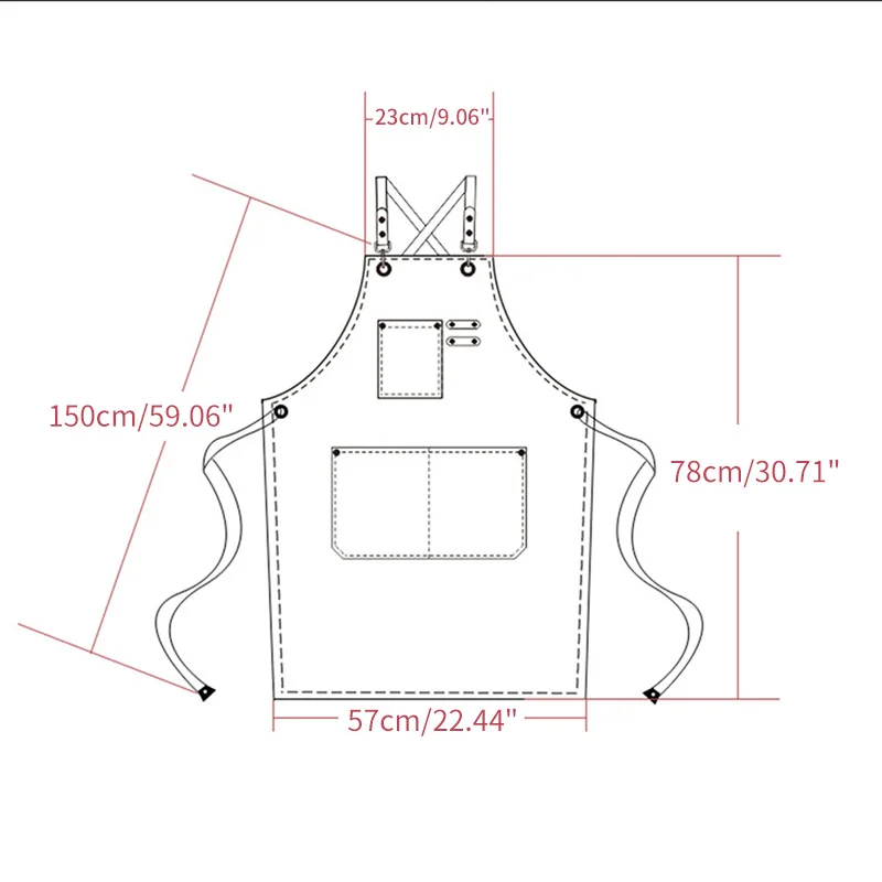 

Unisex Denim Aprons Cafe Shop Hairdresser Durable Aprons with Pocket Kitchen Cooking Bibs Restaurant Waiters Work Uniforms