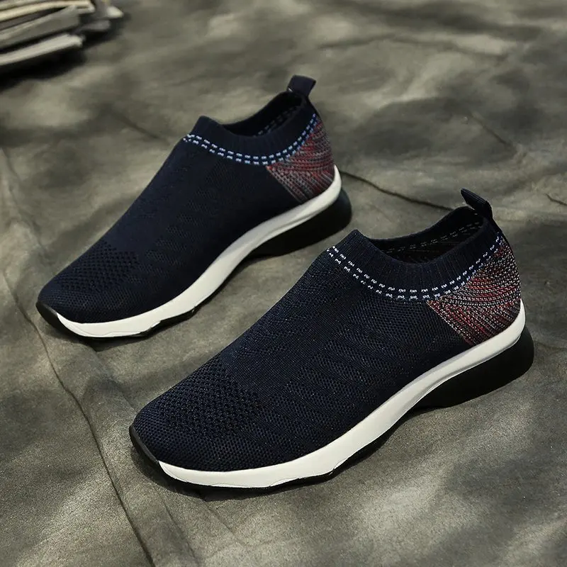 

Loafers Vulcanized Shoes Woman Autumn Slip on Rubber Flat Shoes Women Casual Sneakers Round Toe Net Cloth Female Sports Shoes