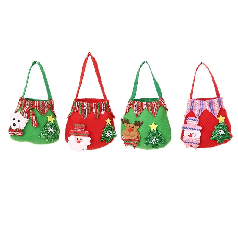 Портативная Рождественская сумка-тоут для конфет с 3D мультяшными куклами