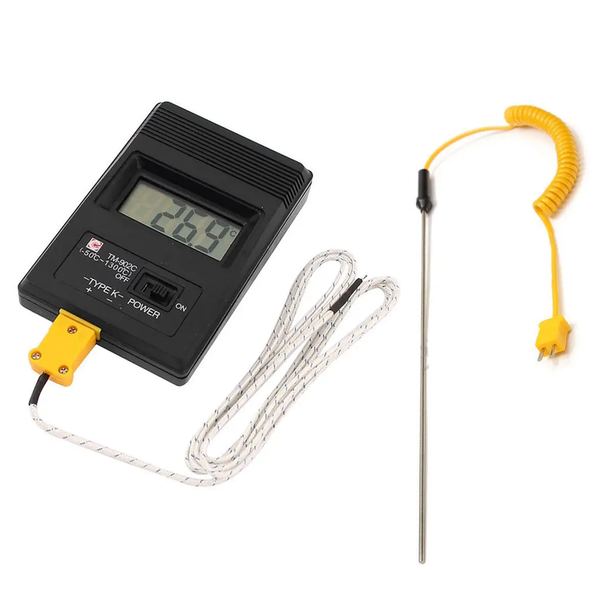 

Pro Digital LCD K Type Thermometer Temperature Meter With Probe + 300mm Probe US