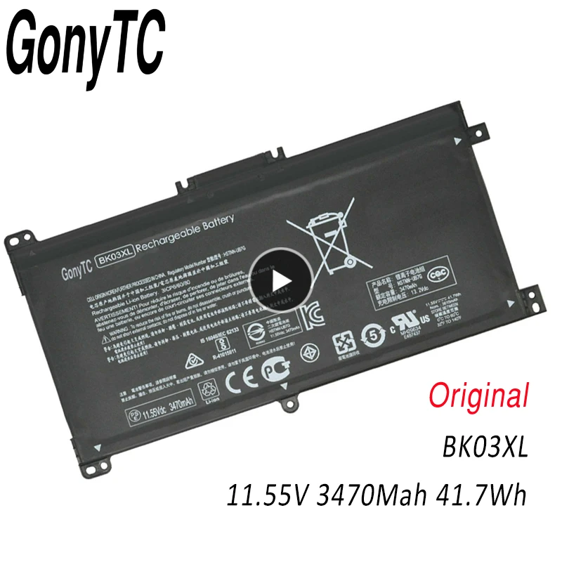 GONYTC BK03XL Батарея для струйного принтера HP Pavilion X360 14 м BA033TX ba001ns HSTNN LB7S UB7G TPN W125 916366 541
