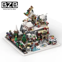 bzb moc architecture town street building scene modular medieval smithy construct brick model toy for children birthday gifts