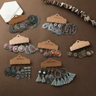 Новый Урожай Смешанные Серьги Кисточкой Набор Для Женщин Чешские Brincos Кожа Кристалл Круглый Геометрические Воды Мотаться Серьги Женщины Ювелирные Изделия Подарок Партии