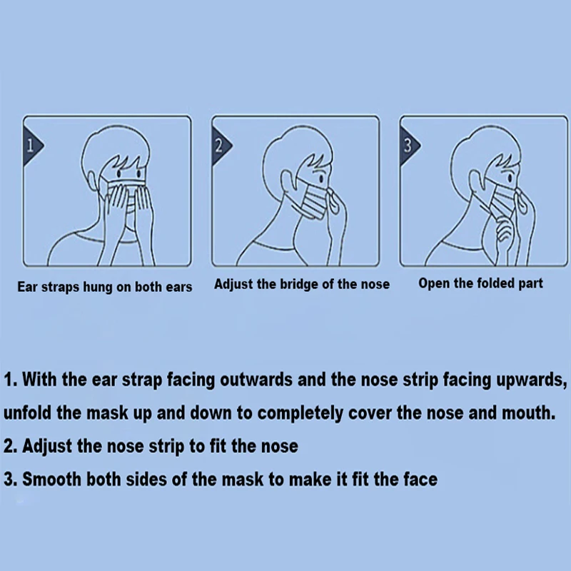 

10/50/100Pcs Cute Cartoon Printing Disposable 3-Layer Dust Face Mask With Ear Elastics Breathable Adult Non-woven Masks Rainbow