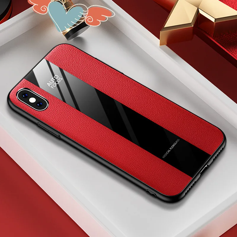 Чехол для iPhone XS MAX X XR 7 8 6 6S Plus искусственная кожа + стеклянный чехол модных женщин и