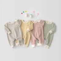 0 36m baby striped romper one piece baby boy girl clothes long sleeved newborn baby jumpsuit cotton spring outerwear