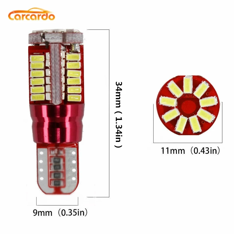 Carcardo T10 W5W светодиодный светильник шарик автомобиля Canbus лампа 57SMD автомобильный 194