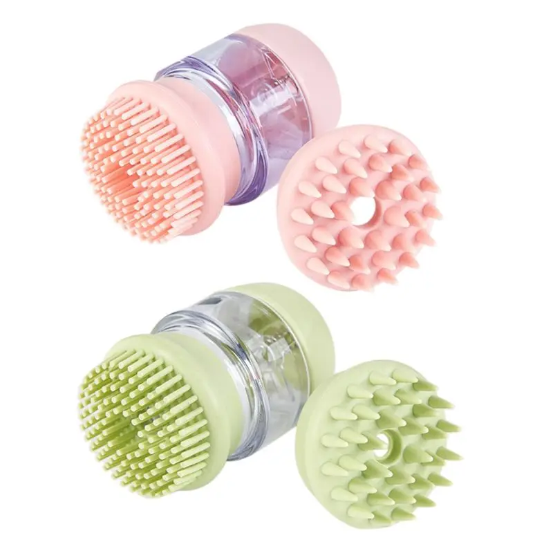 

Pet Dog Cat Bath Massage Brush Scrubber Shampoo Dispenser Silicone Brush Bristle New 2020