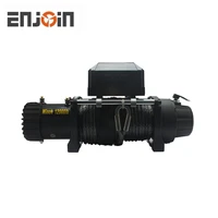 enjoin 4x4 4wd electric winch 12000lbs with black grind arenaceous matte finish with cable or rope 12v or 24v