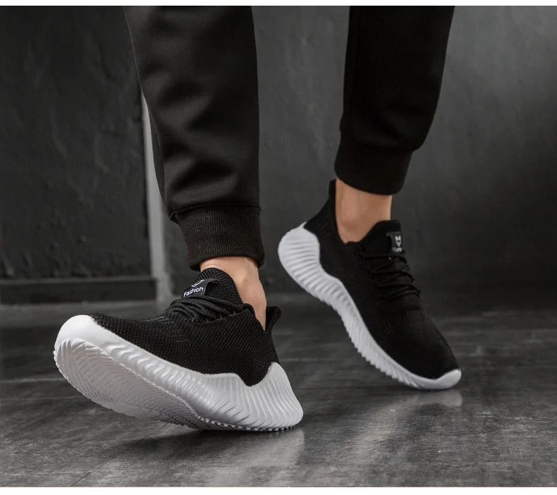 KAMUCC кроссовки мужские Flyknit дышащая повседневная мужская обувь легкие ботильоны большого размера Masculino Adulto поддержка прямой доставки 39-47