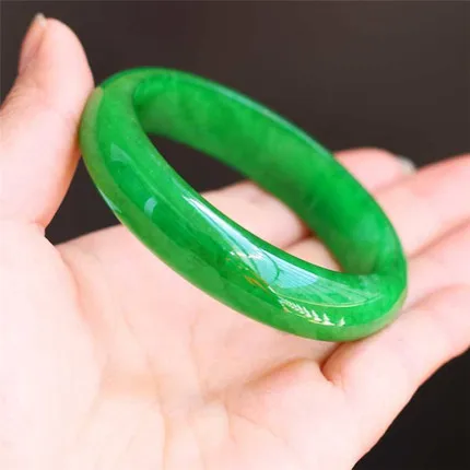 Zheru ювелирные изделия натуральный Мьянма jadeite 54-64 мм зеленый браслет элегантные