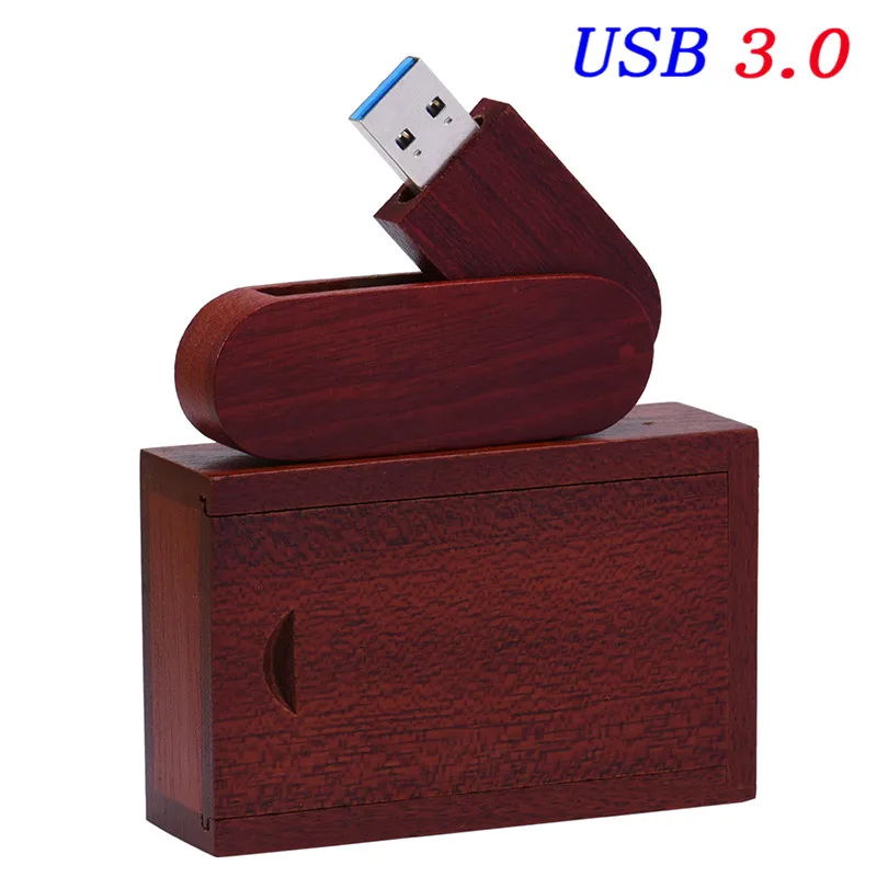 rose wood with box JASTER USB 3,0 логотип на заказ вращающийся деревянный usb+ коробка USB флэш-накопитель 4 Гб 16 г 32 Гб 64 г карта памяти для фотосъемки свадьбы - Цвет: rose wood with box