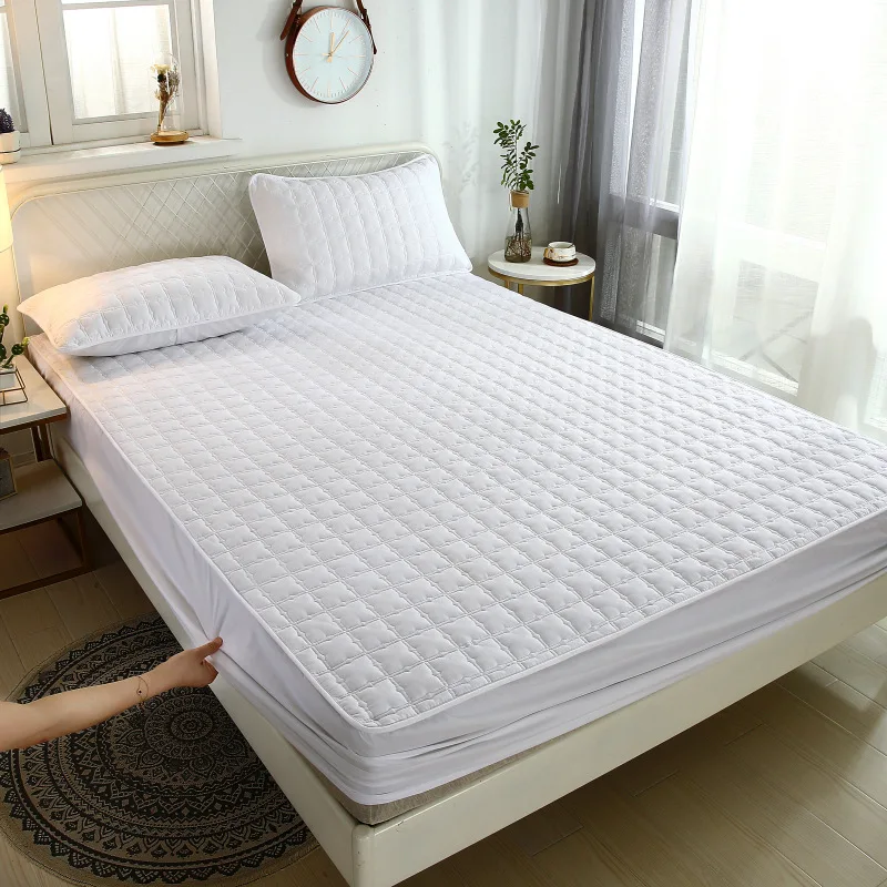 

100% Cotton Waterproof Mattresses Cover Washable Bed Cover Multicolor Thickened Mattress Protector Flat Bedspreads