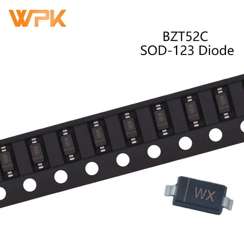 100Pcs SMD Zener Diode SOD-123 BZT52C11 WG BZT52C12 WH BZT52C13 WI BZT52C15 WJ BZT52C16 WK BZT52C18 WL BZT52C20 WM BZT5222 WN |
