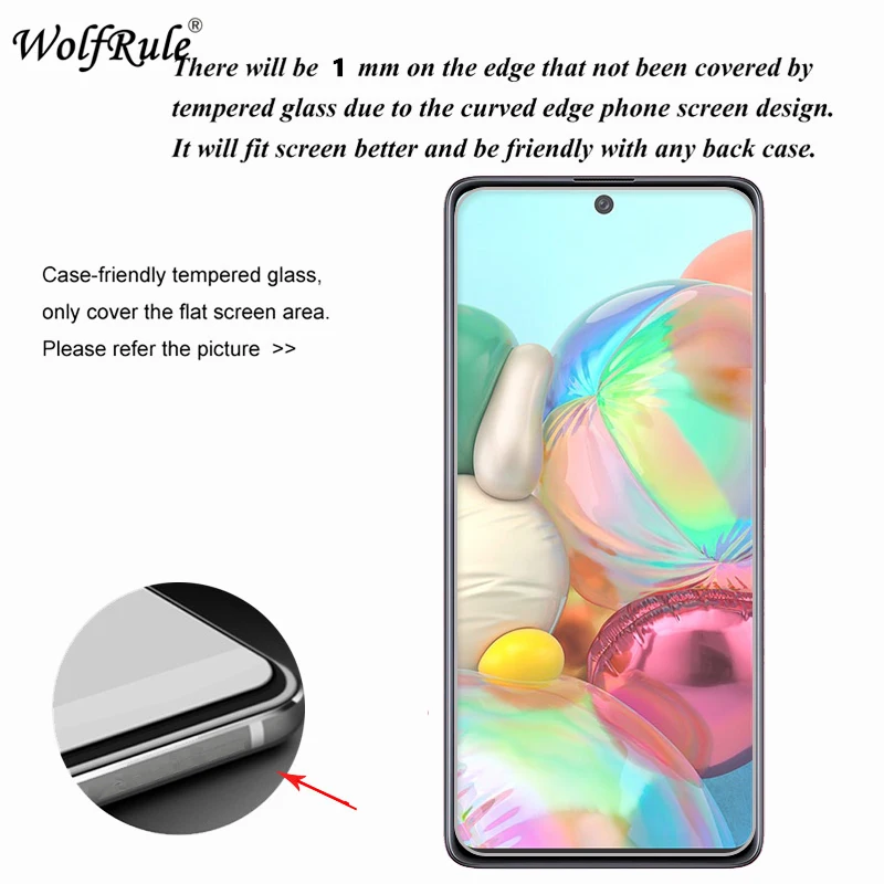 Protector de pantalla de vidrio templado para Samsung Galaxy A71, vidrio Protector de pantalla de 6,7 pulgadas, 2 uds.-1