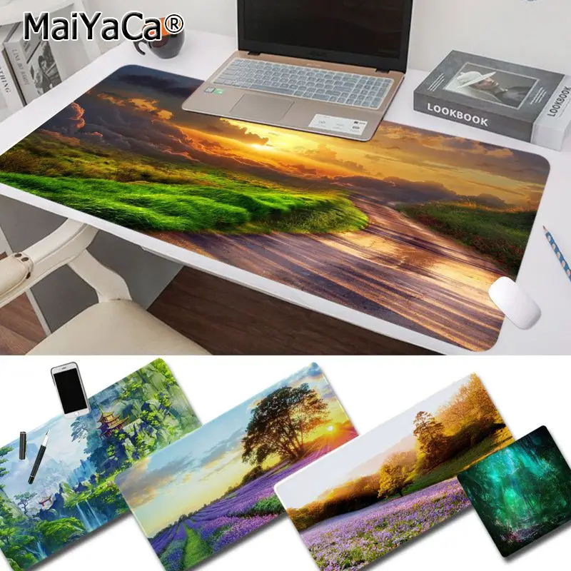 

Новая игровая мышь MaiYaCa с солнечными лучами и цветами и деревом, игровой коврик для мыши, размер для игровой клавиатуры, коврик для геймера