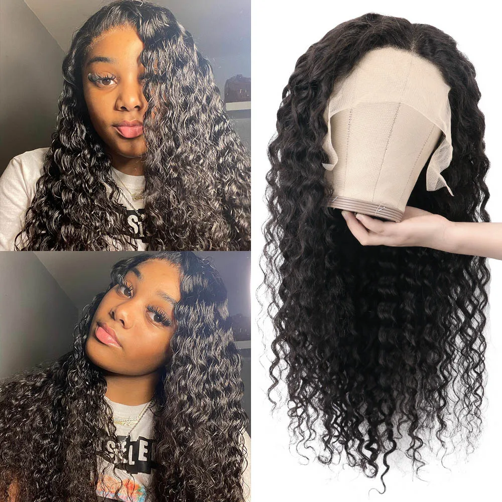 

Water Wave Lace Front Human Hair Wig 180% Lace Frontal Wigs Pre Plucked Bleached Knots Wigs Remy 13X6X1 T Part Frontal Lace Wig
