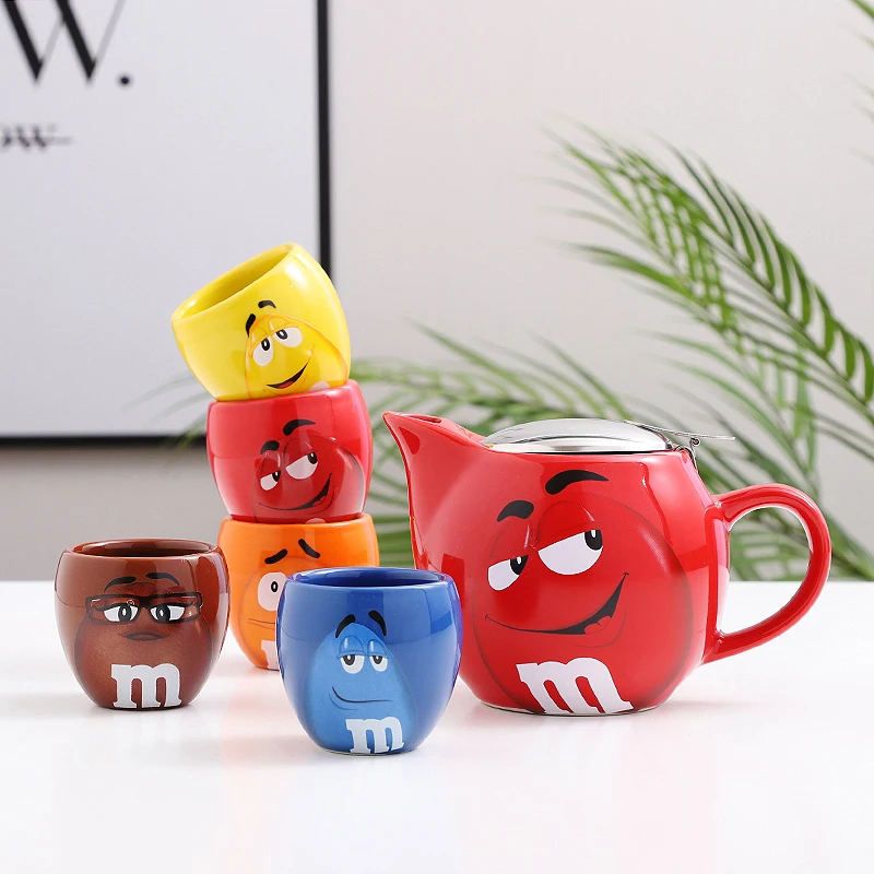 7 шт. чайный набор M & Ms в виде шоколадных зерен чашки для чая мини керамические