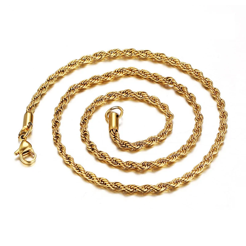 Высокое качество титановая сталь золото/серебро цветная цепочка ожерелье