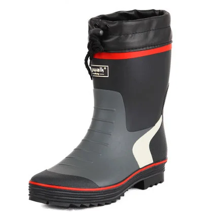 

2021 Man Rain boots heels shoes man rain shoes height increased wedges shoes high top Fashing boots mixed color 2119