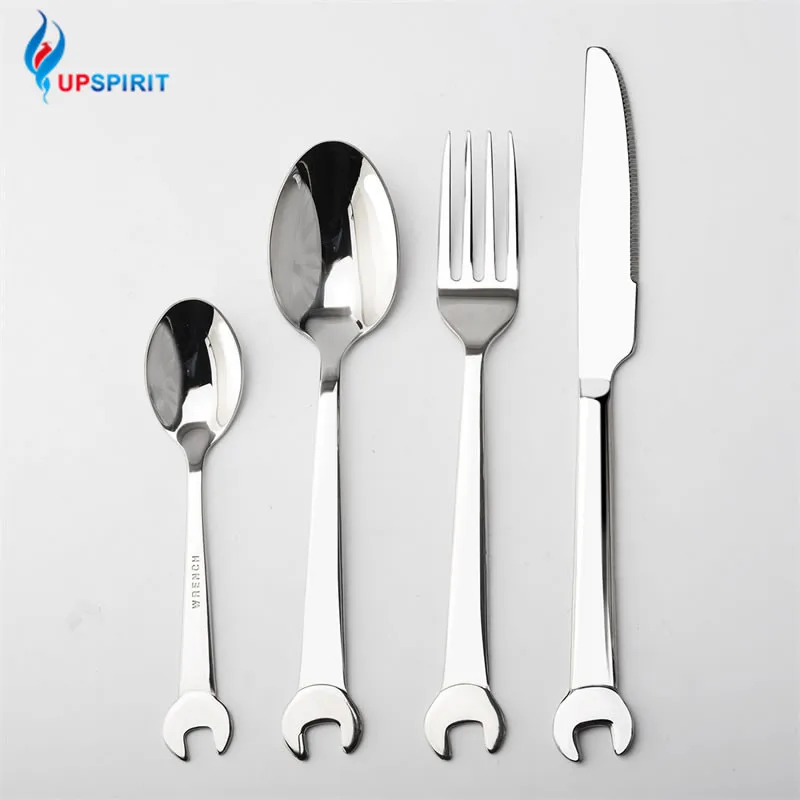 Творческий гаечный ключ столовый набор высокое качество нержавеющая сталь