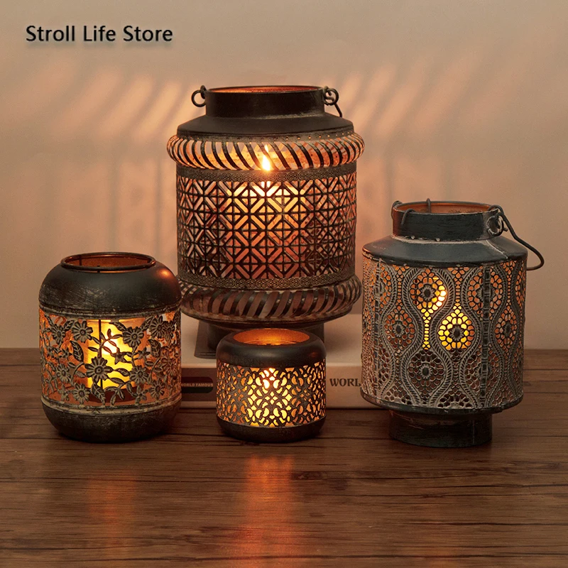 Скандинавский старый ретро подсвечник металлический геометрический креативный