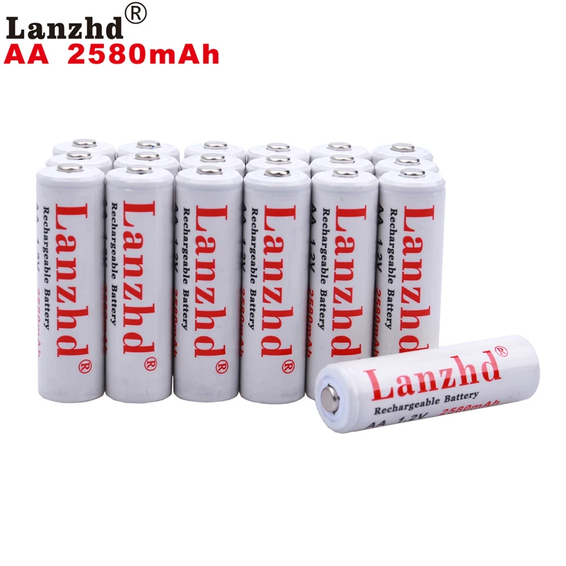 

battery AA 1.2V battery Pro AA 2580mAh 1.2 V NI-MH For flashlight toy preheated rechargeable battery AA real capacity (2-36PCS)