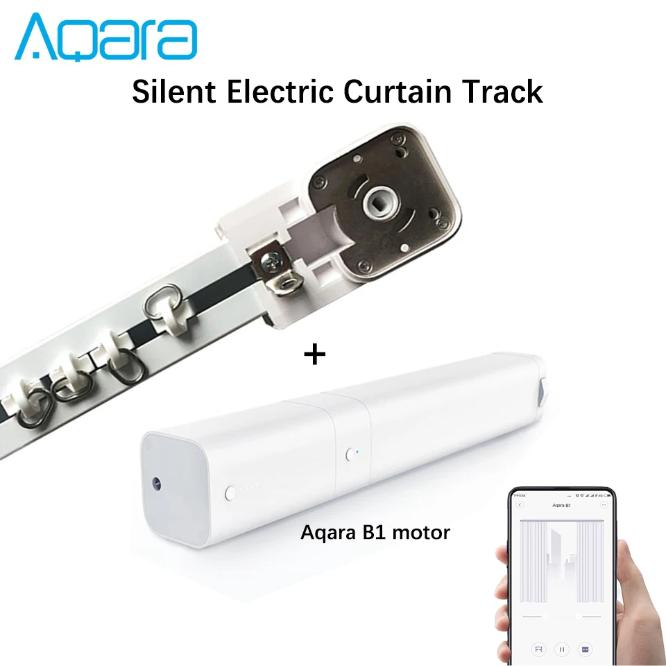 

Aqara B1 Smart Curtain Motor With Curtain Track, Mijia APP Remote Control Motorized Electric Rail System For Smart Home