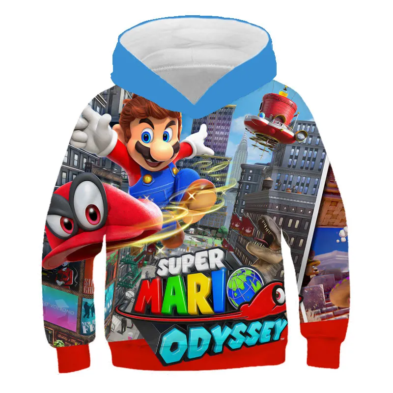 

Spring Autumn Kids Mario Bros Hoodie Fashion Casual Super 3D Boys Girls Cartoons Sweatshirts Tops Child Pullover Sportswear