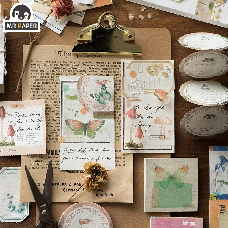 Mr.Paper 16pcs/lot Natural Square Loose Leaf Scrapbook Memo Pads Write Down Points Planner Notepad Note School Official Supplies |