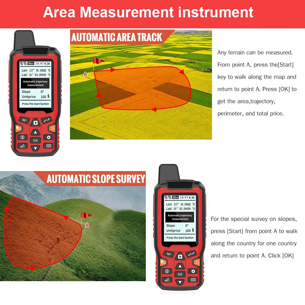 ZL 180 измерение площади инструмент USB GPS навигация трек Land измеритель 2 4 дюймов