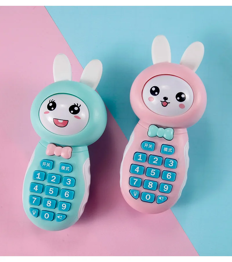 Детский мобильный телефон, игрушка с рисунком кролика, обучающая игрушка, Забавная детская модель телефона, подарок на день рождения для ма...