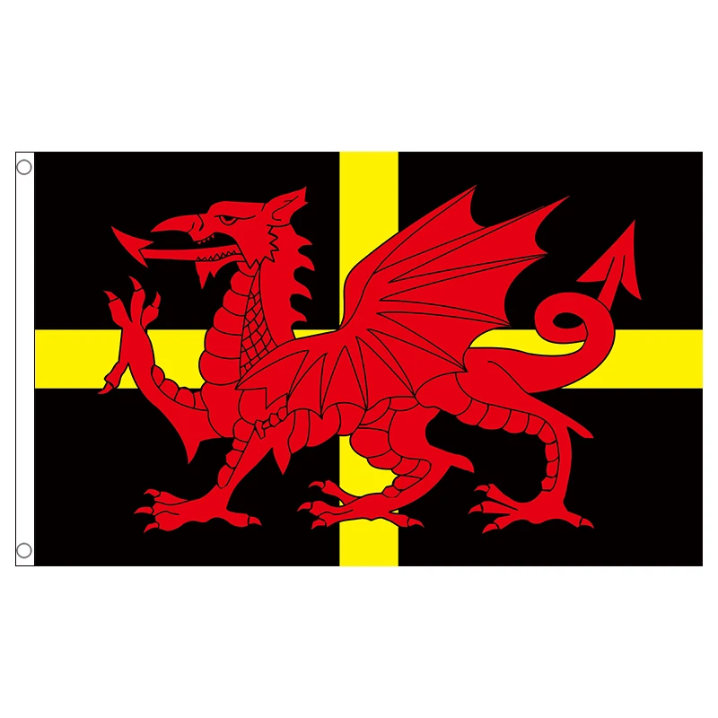 Флаг Святого Давида xvggdg, 90x15, 0 см, цвет фриллийский красный, флаг Великобритании, полиэстер, яркая фотография