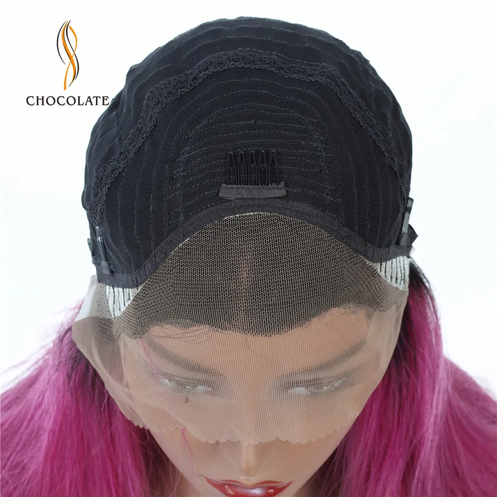 Парики из человеческих волос с эффектом омбре розового цвета 13*4 Remy Длинные