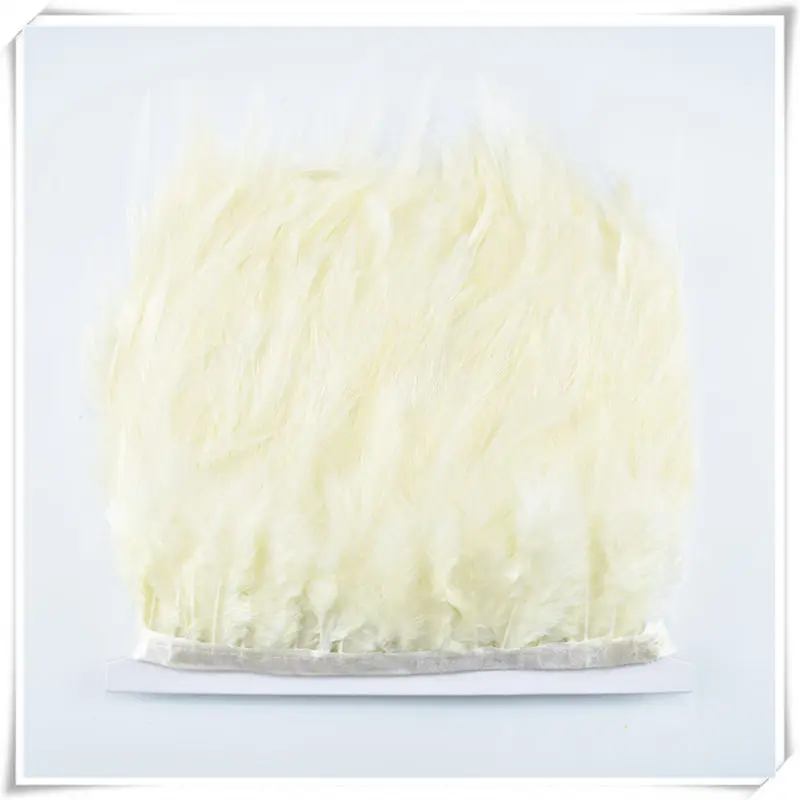 Cream color 1 ярд, 8-10 см, седло, перья петуха, отделка, рукоделие, украшения из перьев, качественная одежда, перья для рукоделия - Цвет: Cream color