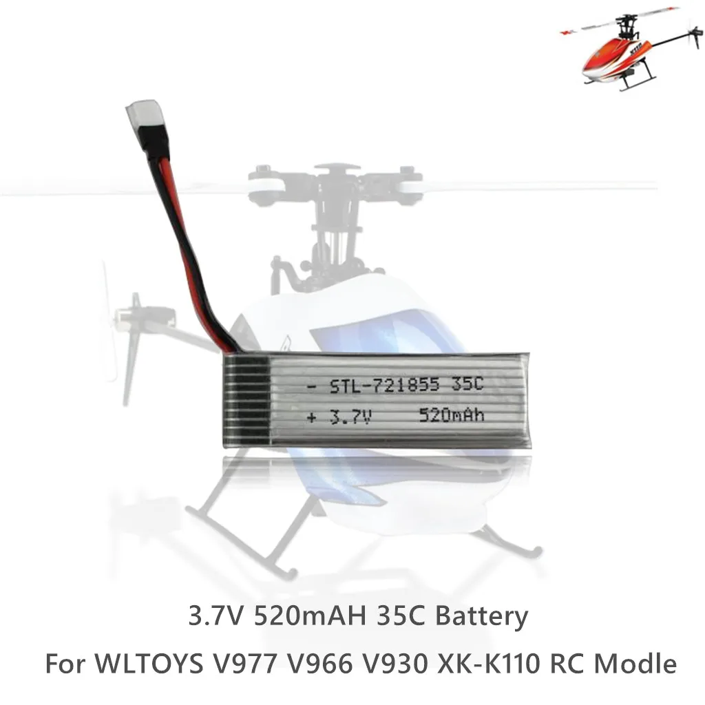 3 7 V 520 мА/ч 35C Батарея части для WLTOYS V977 V966 V930 XK K110 RC модель дрона с дистанционным