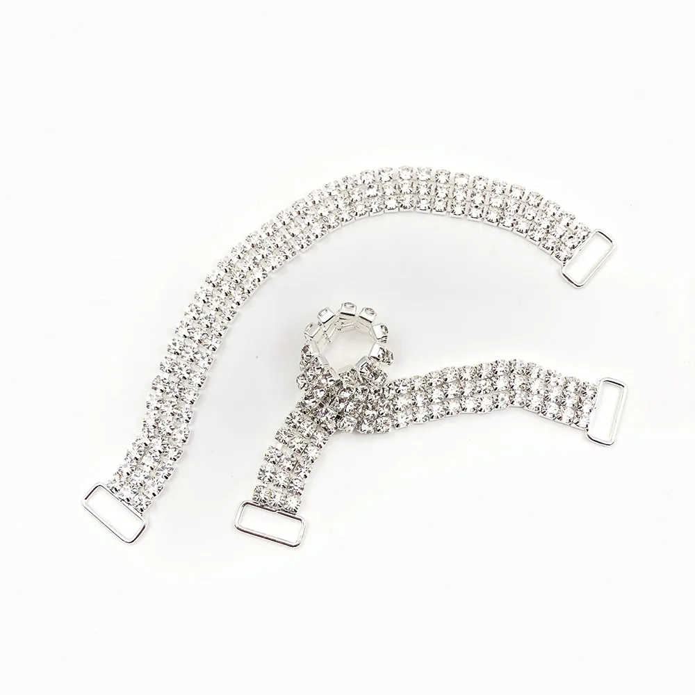 10 шт. 3Row 168 мм бикини серебристый Стразы цепи Бодибилдинг конкуренции плечевой