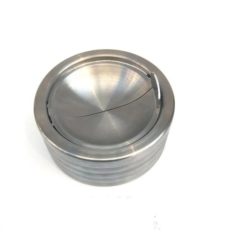 

Stainless Steel Windproof Ashtray Smoke Tobacco Ash Holder Container with Folding Cover for Home Office Car Supplies Best Gifts