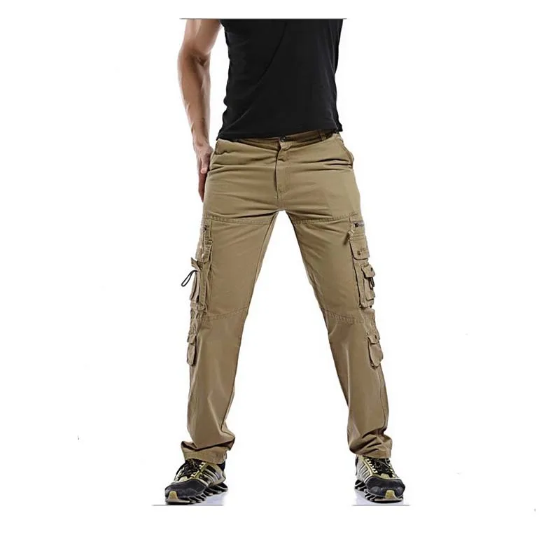 

Best Selling 2021 Men's Clothing Cotton Men's Casual Solid Color Multi-pocket Washed Overalls Outdoor Men's Trousers