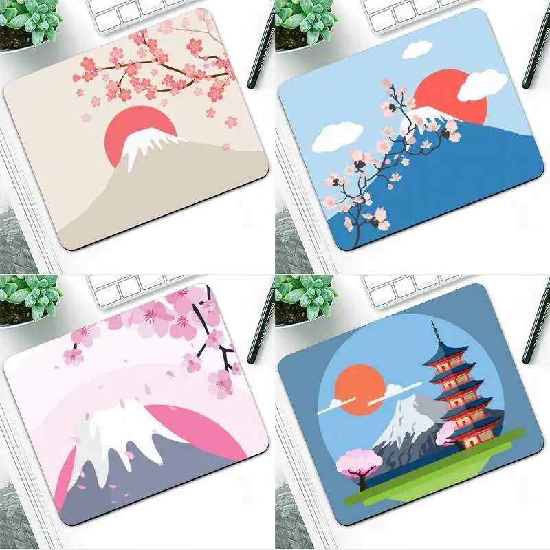 

Zororong Japanese Fuji pink cherry blossom Mouse Pad table Rug PC Laptop Computer IPAD Notebook Rubber Wholesale Mat