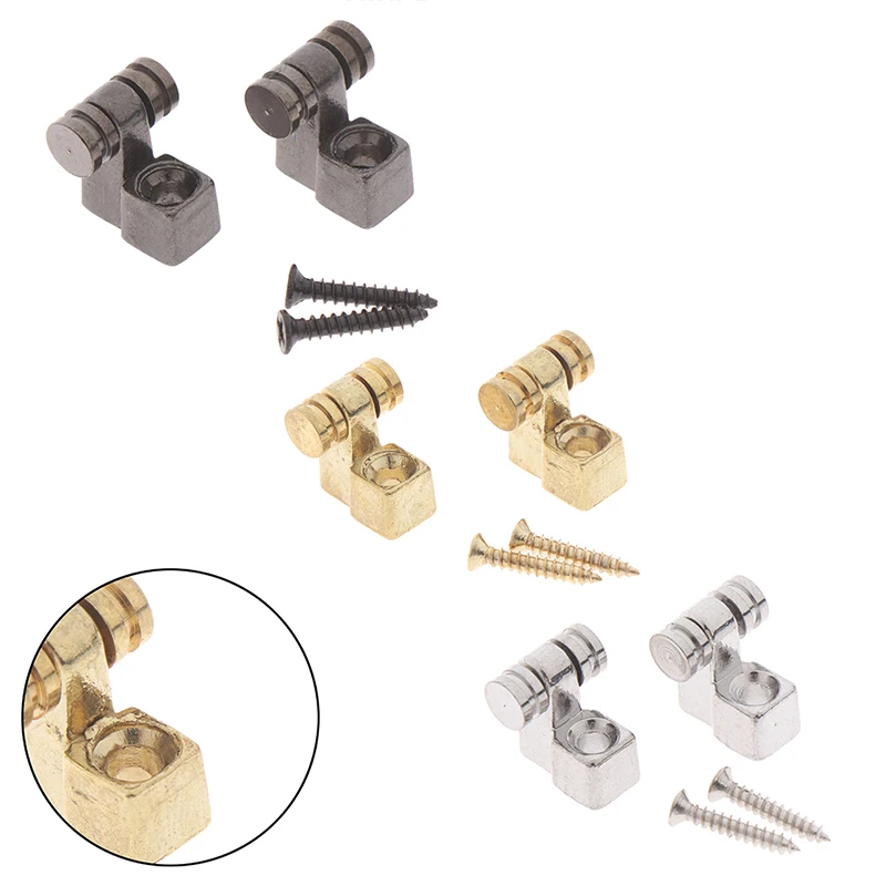 2pcs elektrische gitarre chrome roller string bäume retainer montage baum führer silber schwarz gold 3 farbe free global shipping