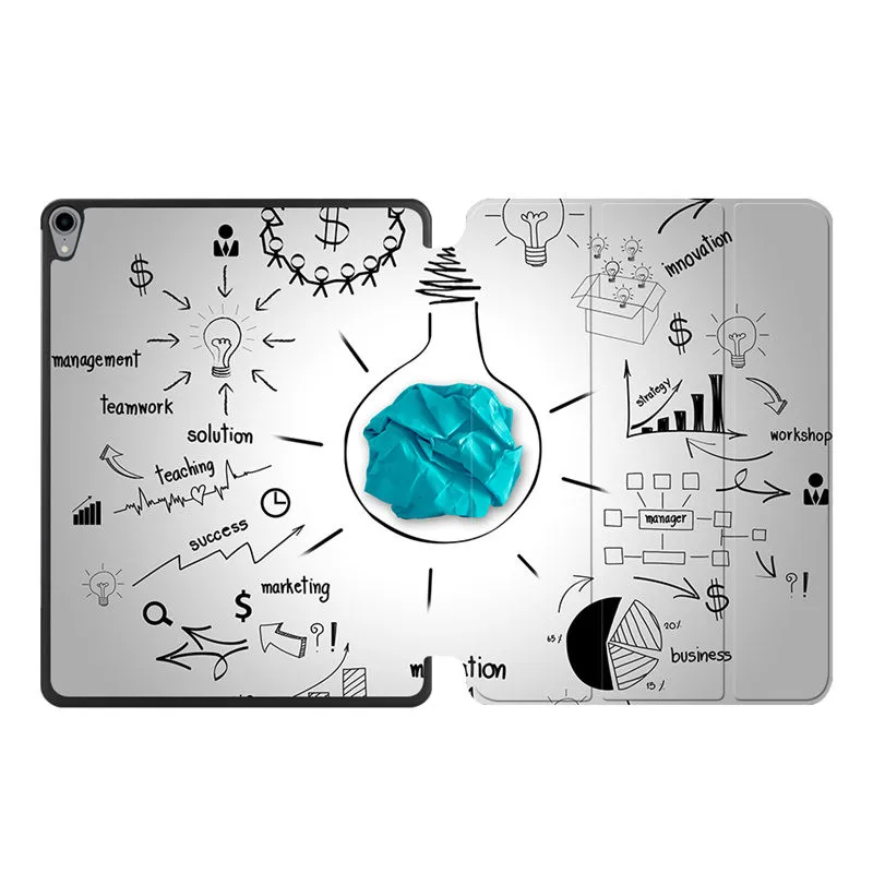 IP02 Чехол MTT для iPad Pro 12,9 дюйма 3rd Gen из искусственной кожи, чехол-подставка с мультяшным граффити, Магнитный смарт-чехол с беспроводной зарядкой - Цвет: IP02