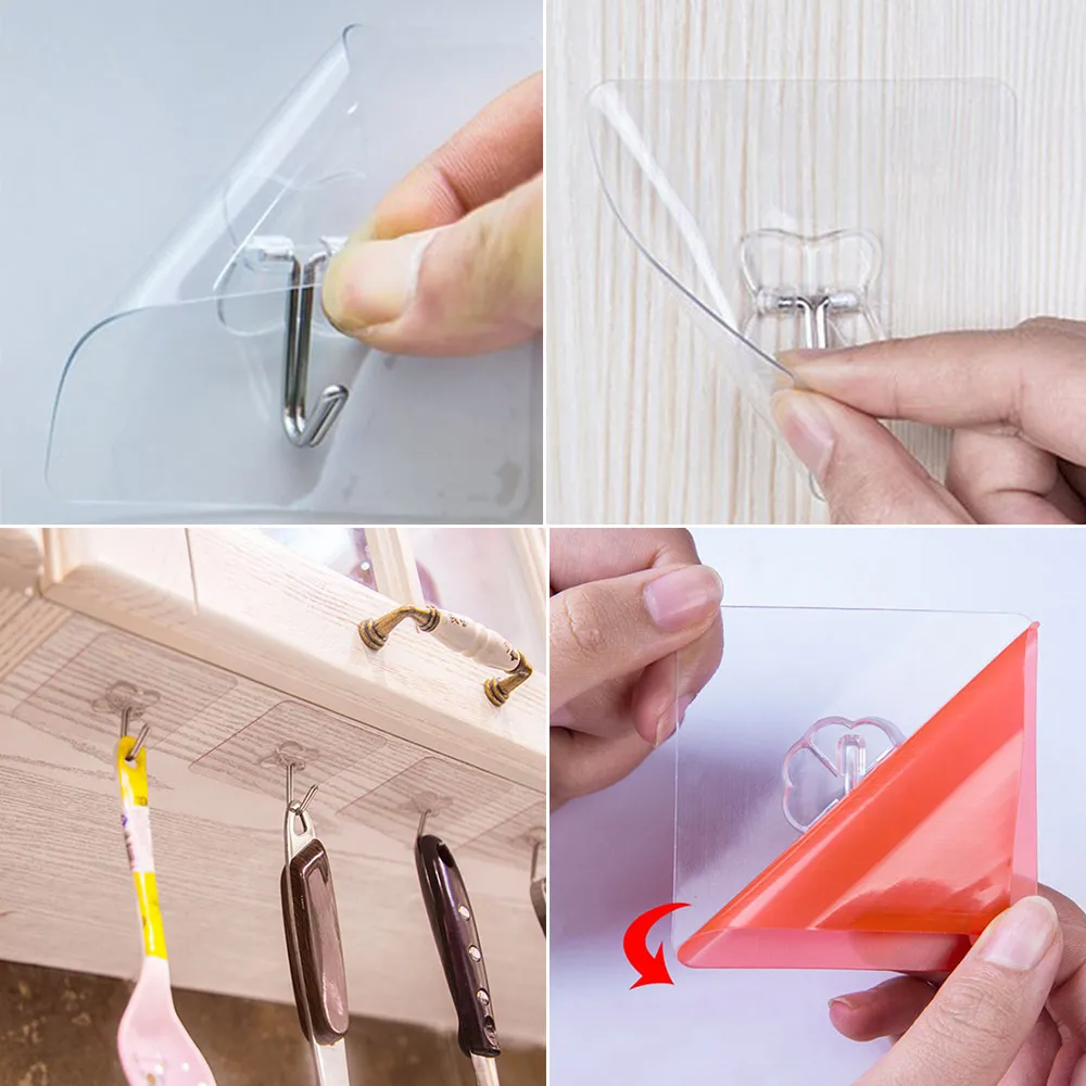 

White Transparent Hook Simple Hook Material For PVC Strong Suction Cup Wall hooks Home Kitchen Bathroom