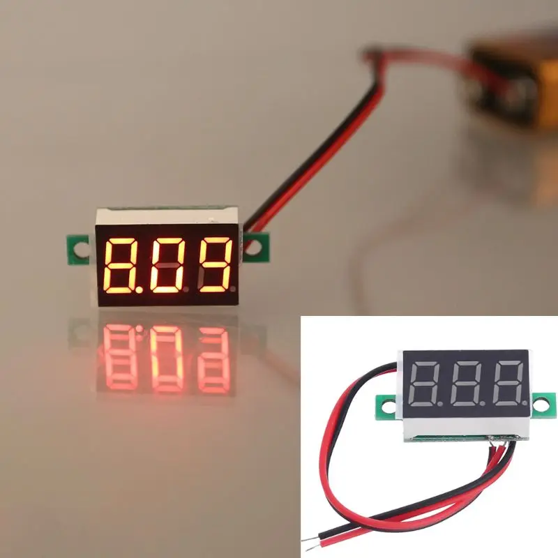 

0.36\" Digital Voltmeter DC 4.5-30V 2 Wires Red LED Display Panel Voltage Meter