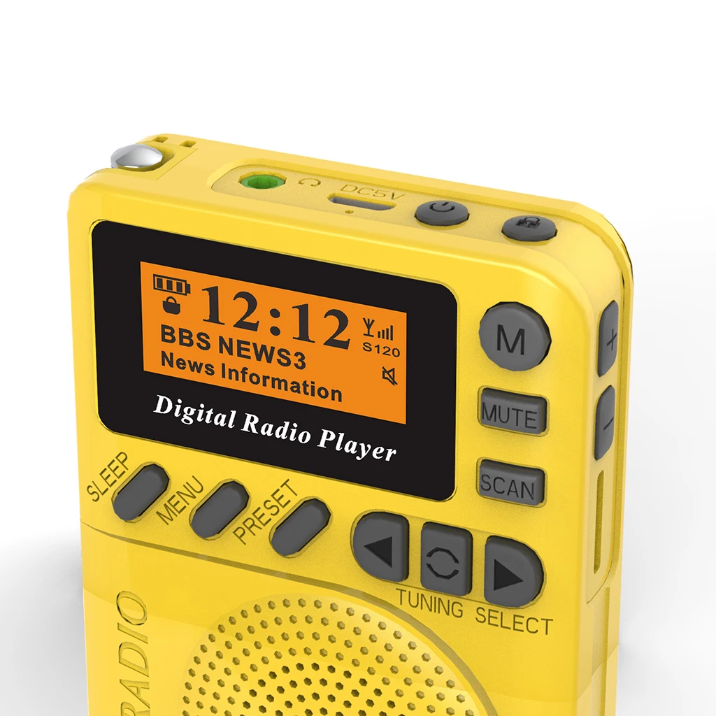 Портативный MP3 плеер Mini DAB цифровое радио FM цифровой демодулятор Built in динамик для