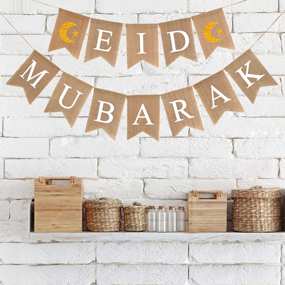 Золотой ИД Мубарак Виниловый фон с шарами Рамадан торт Топпер DIY мусульманских Hajj