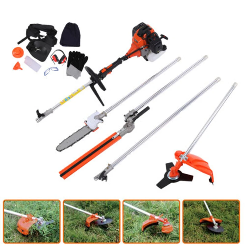 

5 in 1 Garden Hedge Trimmer 52cc Petrol Strimmer Grass Strimmer Pruner Outdoor Chainsaw Brush Cutter