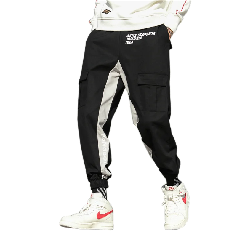 

Hip HopBoy Harem Pant Multi-pocket Elastic Waist Design Punk Casual Trousers Jogger Men Streetwear Male High Quality Pants Male
