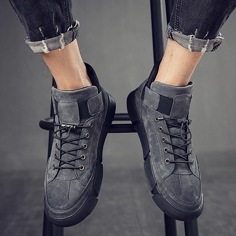 Мужские зимние ботинки из натуральной кожи классические модные теплые