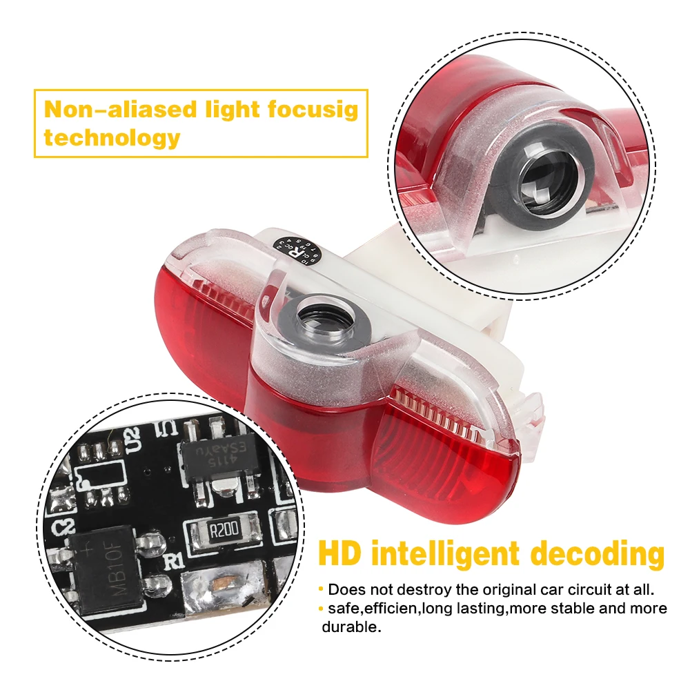 2X светодиодные украшения для дверей автомобиля привидение Тень лазерный логотип